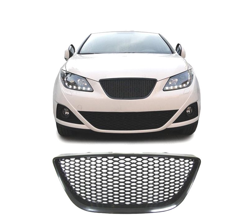 GRELHA FRONTAL SEM SÍMBOLO SEAT IBIZA 08-12 PRETO