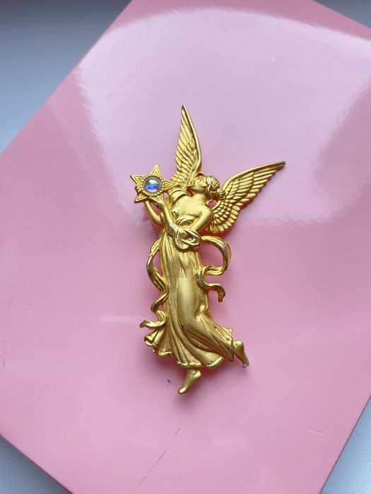 Jonette Jewelry (JJ) Брош Ангел со звездой, бижутерия, винтаж 90ые