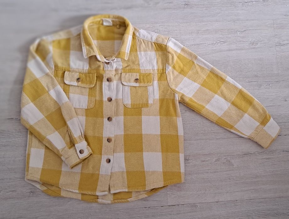 Koszula cool club 134 140 żółty żółta krata kratka flanela