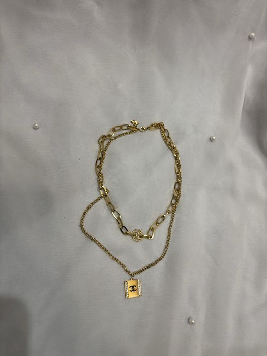 Złoty gruby naszyjnik cc stal chirurgiczna nierdzewna