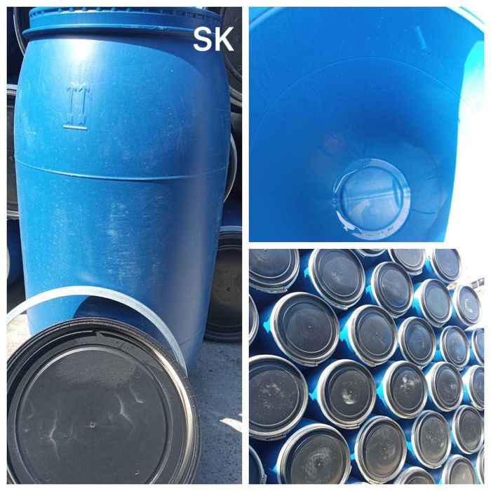 Бочка Б\В 160л пластик, хомут (Тара. діжка, бак)