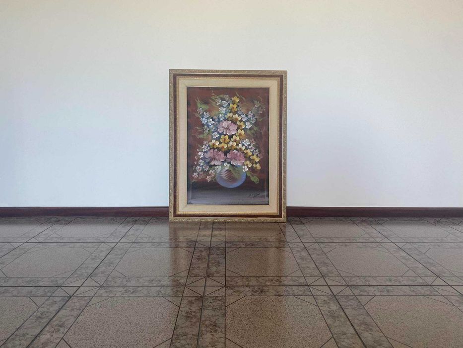Quadro Vintage, retrato vaso de flores