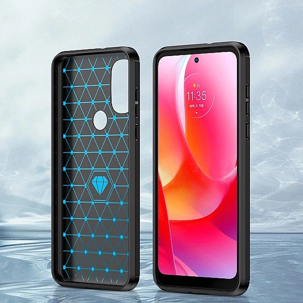 Carbon Case elastyczne etui pokrowiec Motorola Moto G Power 2022 czarn