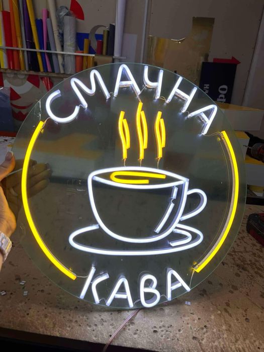 неонова чашка кави неонова вивіска кава із неону