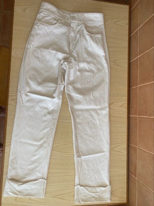 Calça de ganga bege masculina 36 Zara