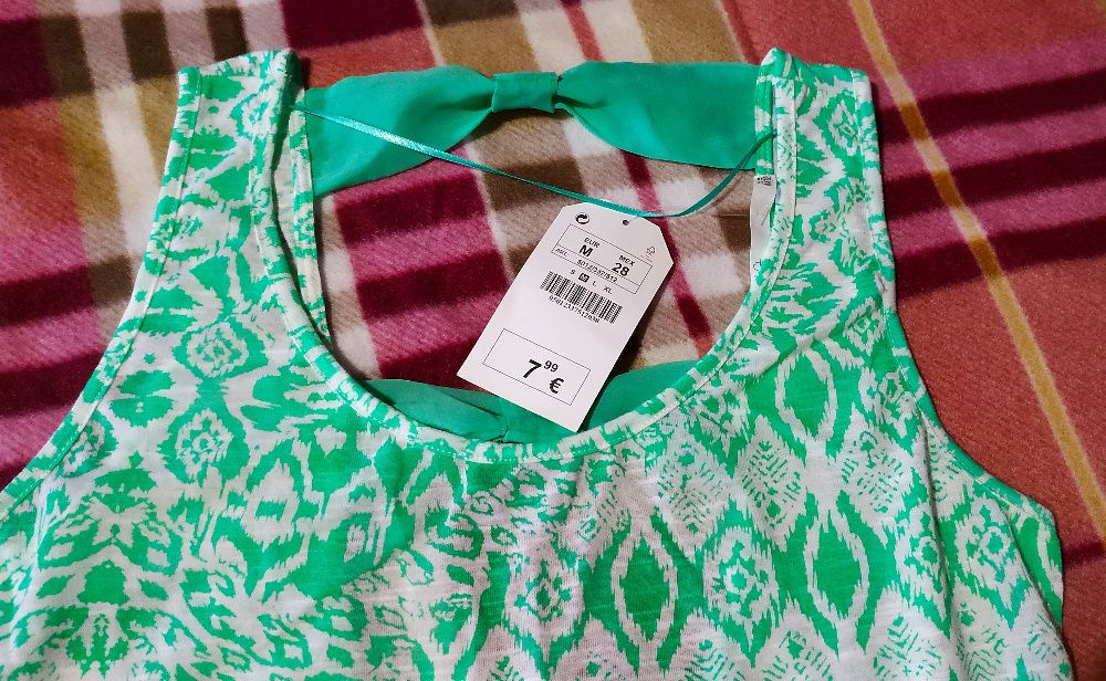 Top costas abertas, M, c/etiqueta!