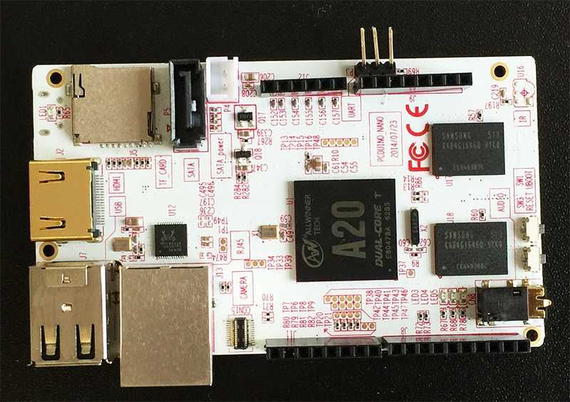 Плата pcDuino3 Nano Lite 1GB DRAM разъем SATA, microSD карты (до 32GB)