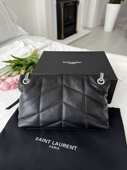 Сумка Yves Saint Laurent Puffer Black срібна та золота фурнітура