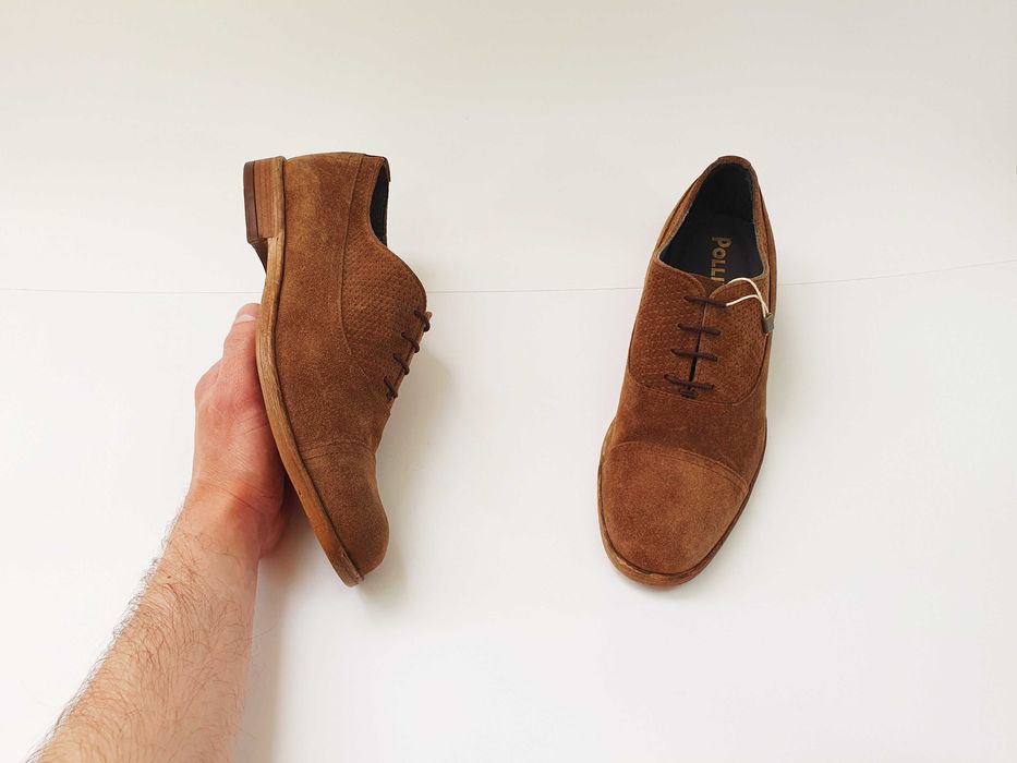 Мужские замшевые туфли Pollini 40 25.5 см 6 UK коричневые