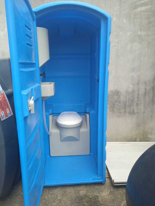 WC Portátil Cabine Química Casa de Banho Móvel c/ Lava-mãos