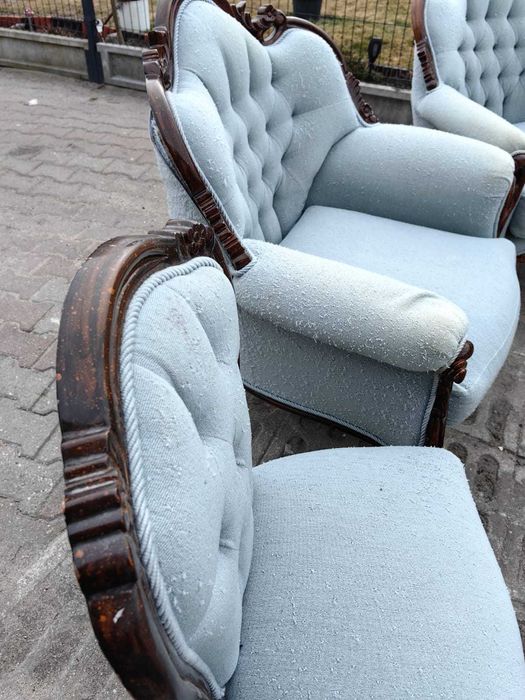 Zestaw wypoczynkowy sofa 3os+ 4x fotel +2x krzesło BAROK ANTYKI