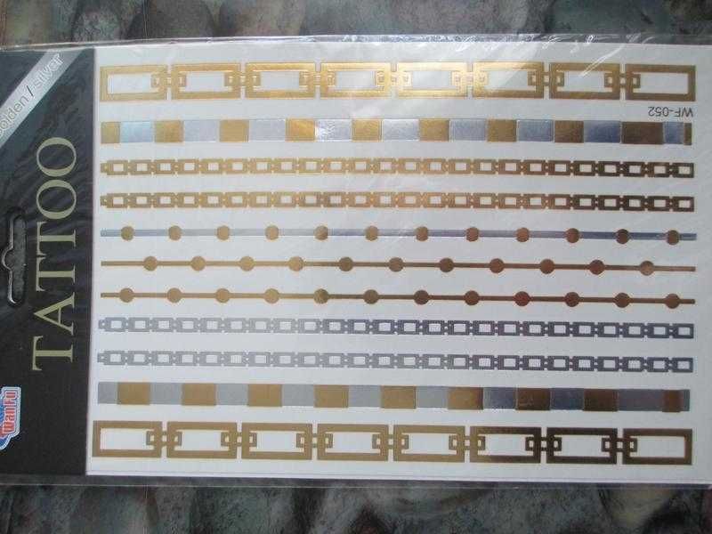 Временные татуировки флэш тату металлик flash tattoo