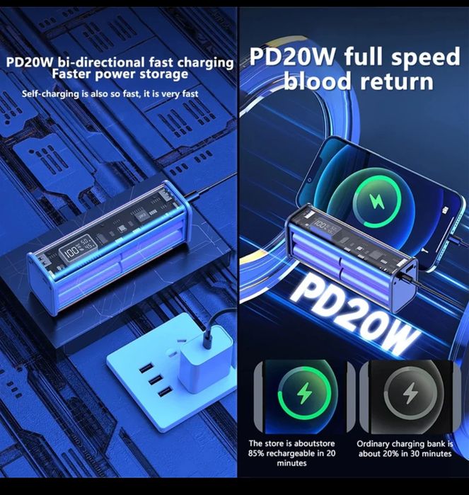 Павербанк 100 Wh, 30000mAh.5портов.