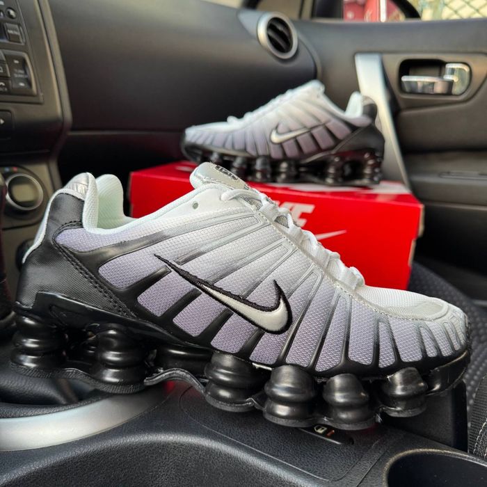 Чоловічі кросівки найк шокс чорно білі Nike Shox TL Black Grey white
