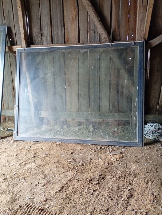 2 duże okna jak nowe antracyt