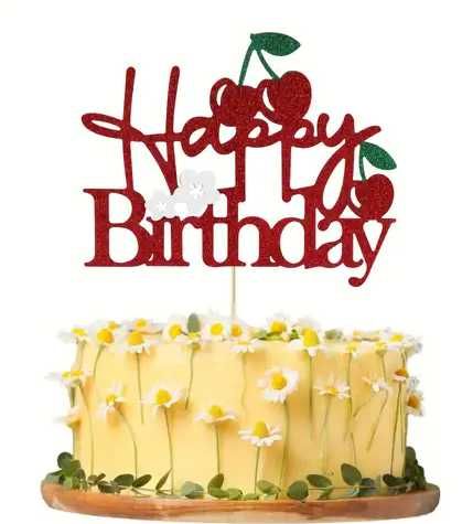 Topper na tort - wiśnia