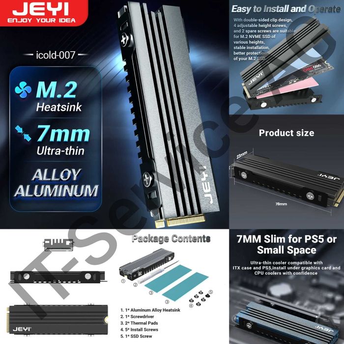 радіатор M2 M3 2280 NGFF NVME PCI-E SSD Jonsbo JEYI HR-09