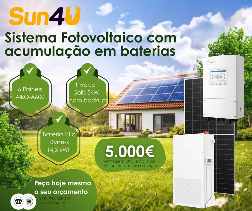 Sistema Fotovoltaico com acumulação em baterias