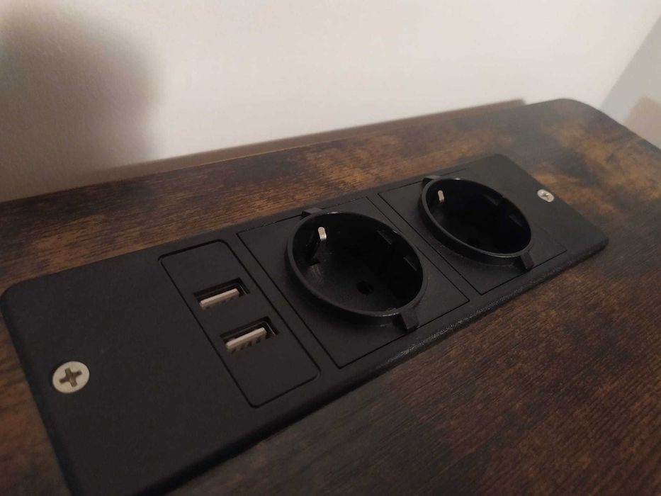 Mesa de Escritório Elevatória — Elétrica, com Tomadas e USB