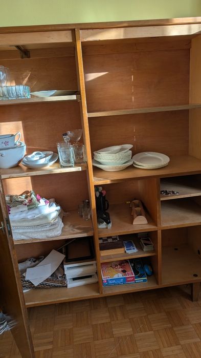 Meble PRL Meblościanka Segment Witryna Szafka Komplet