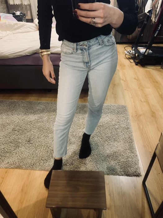 Jeansy blekitne only rozm xxs mom fit