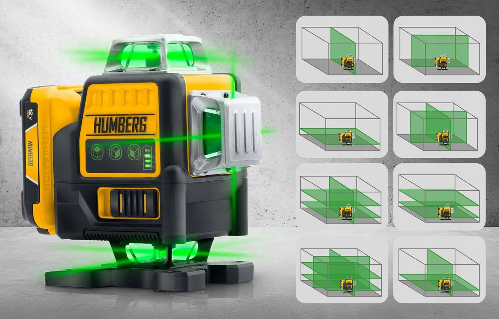 Poziomica Laserowa Laser Krzyżowy 4d Samopoziomujący 50m Zestaw Okazja