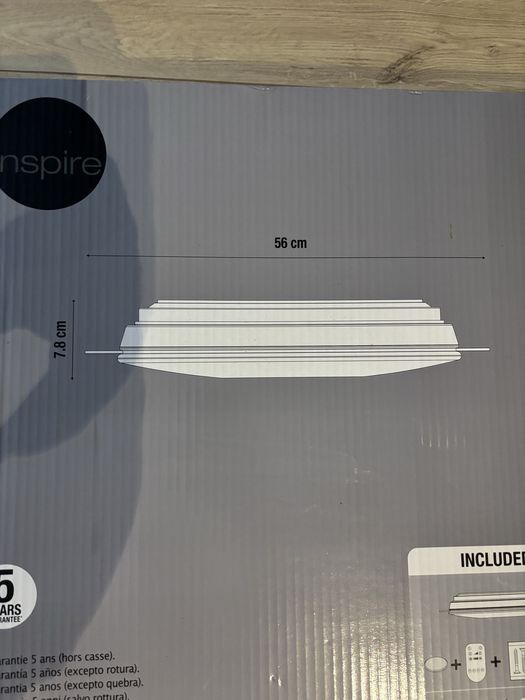 Duży plafon INSPIRE Vizzini 56 cm z pilotem , 4600 lumenow