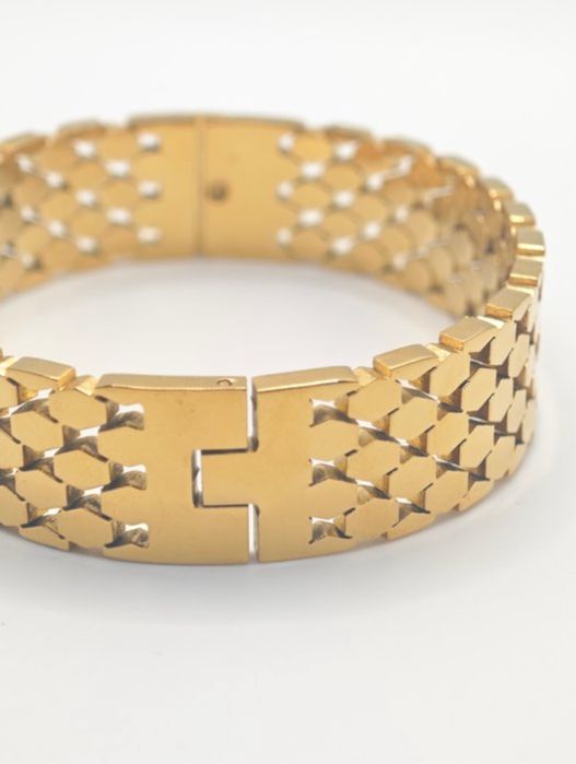 Bracelete  prata e Ouro 24k com 40g