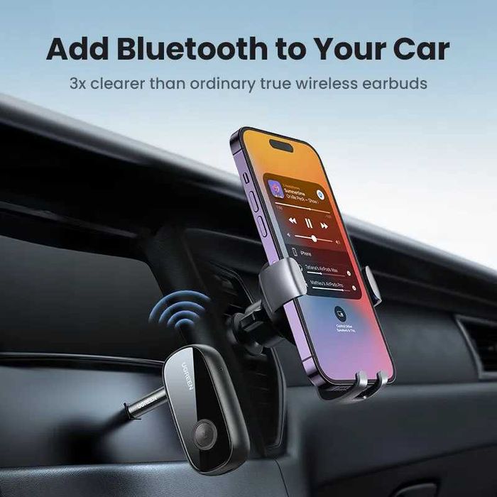 Блютуз Адаптер 5.1 AUX 3.5 Ugreen aptX HD Батарея Ресивер Приемник