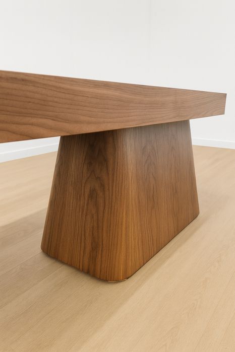 Mesa Jantar Extensível c/ Base Oval Nogueira