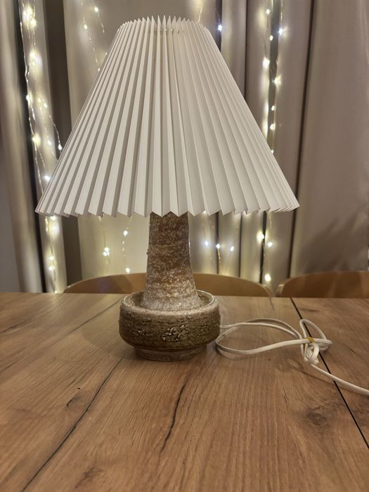Duńska lampa stołowa z lat 60. – ceramika vintage, oryginał z epoki