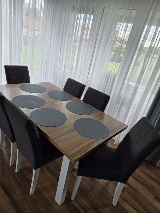 Stół brw holten 160-200cm×90cm z krzesłami