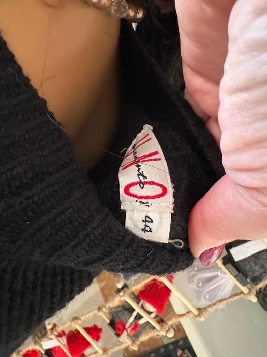 Ciepły wełniany sweter damski 42/XL warkocze wzory oversize