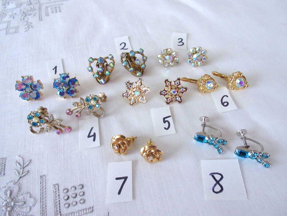 Stara biżuteria kolczyki klipsy lata 80