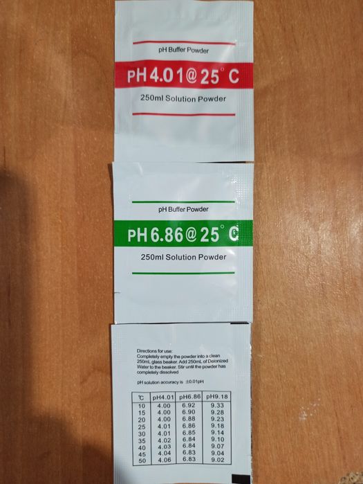 Калибровочный порошок для калибровки Pһ метра.

Пакетик рассчитан на 2