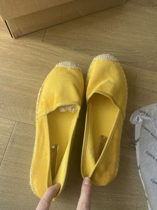 Nowe buty wiosenne żółte espadryle 37 plecione