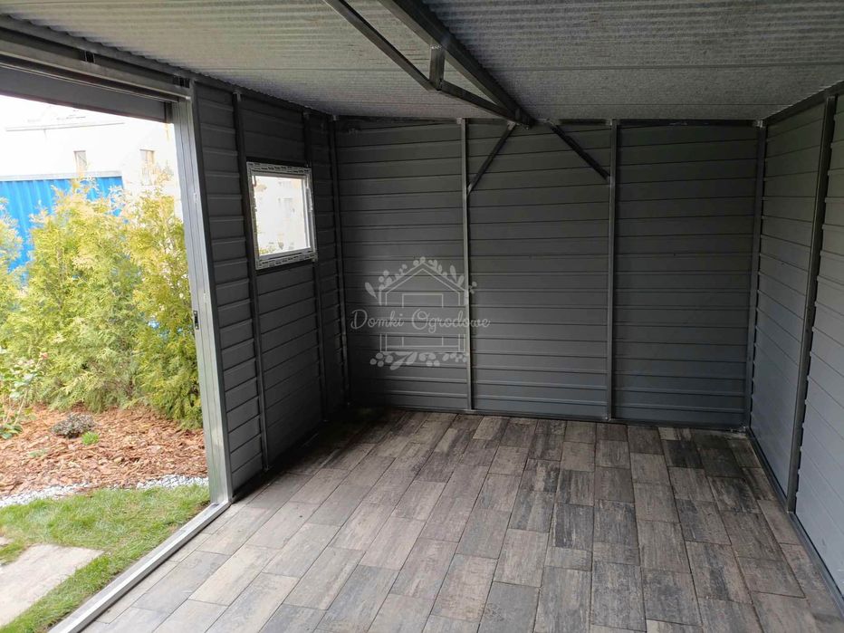 Schowek - domek ogrodowy 5,5x2,5m drzwi przesuwne  antracyt ID1086