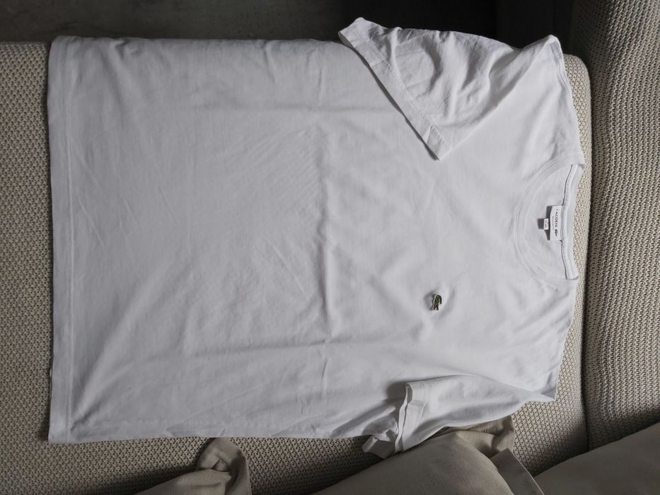 Lacoste piekna snieznobiala koszulka xxl