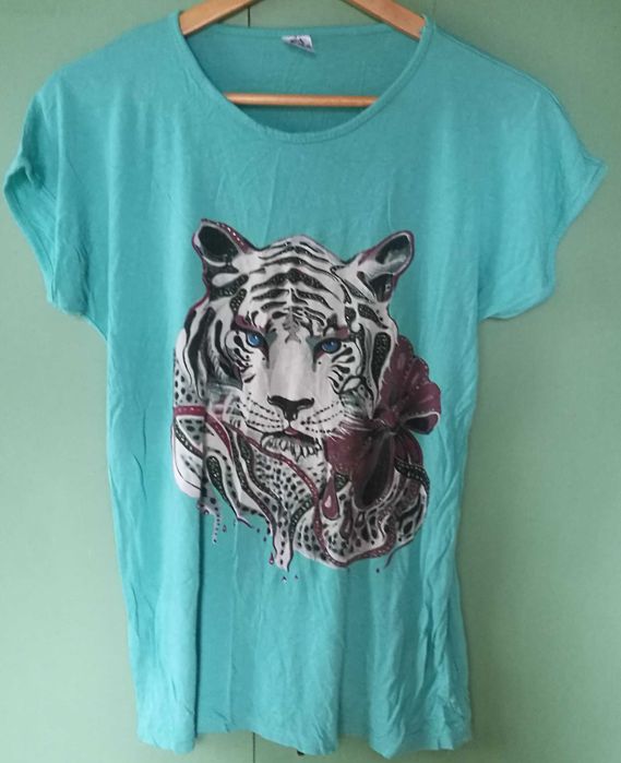 Bluzka miętowa tygrys L