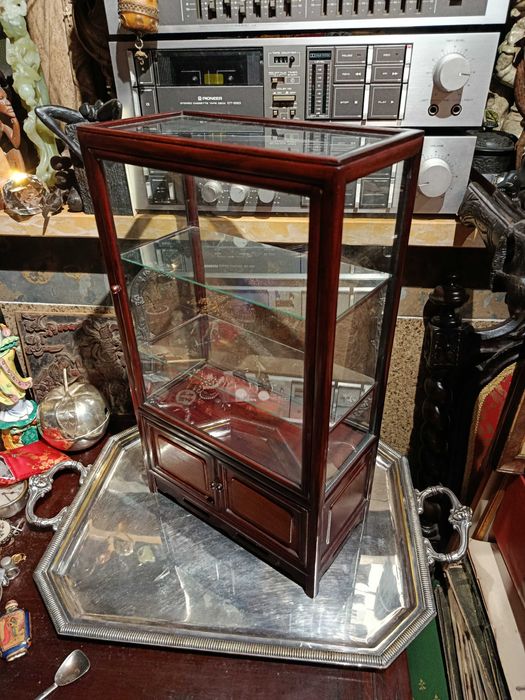 Armário Vitrine Miniatura Pau-Rosa 49cm