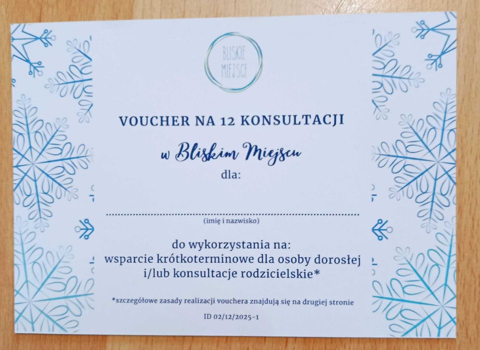 Voucher na 12 konsultacji psychologicznych w Warszawie wart 3000zł