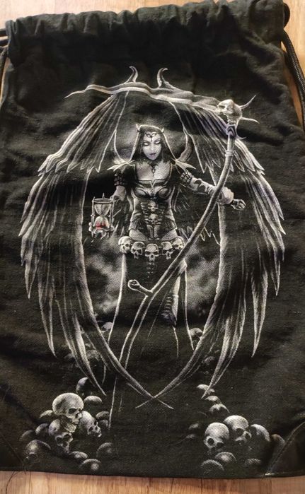 Czarny worek plecak goth metal • wampir & czaszki • dark style
