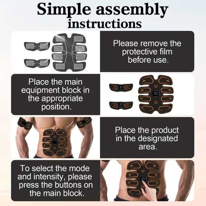 Eletroestimulador muscular EMS + TENS. Definição muscular. Novo.