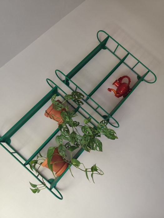 2 zielone  półki ścienne  metalowe  IKEA FÄRGSÄTTARE loft / retro
