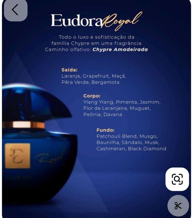 Hidratante acetinado eau de parfum eudora Royal