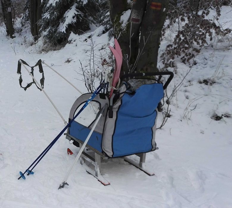 Przyczepka z nartami (samoróbka) używana