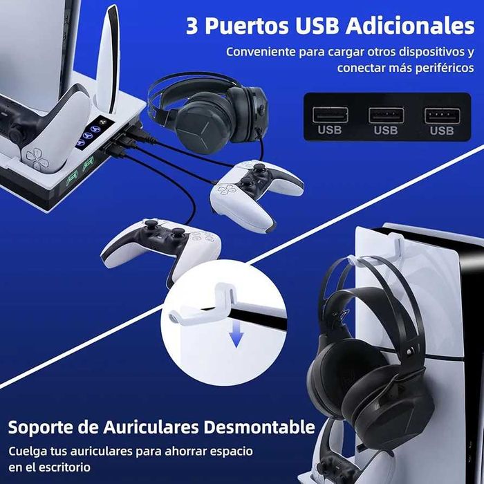 Suporte vertical ventiladores de refrigeração PS5/PS5 Slim