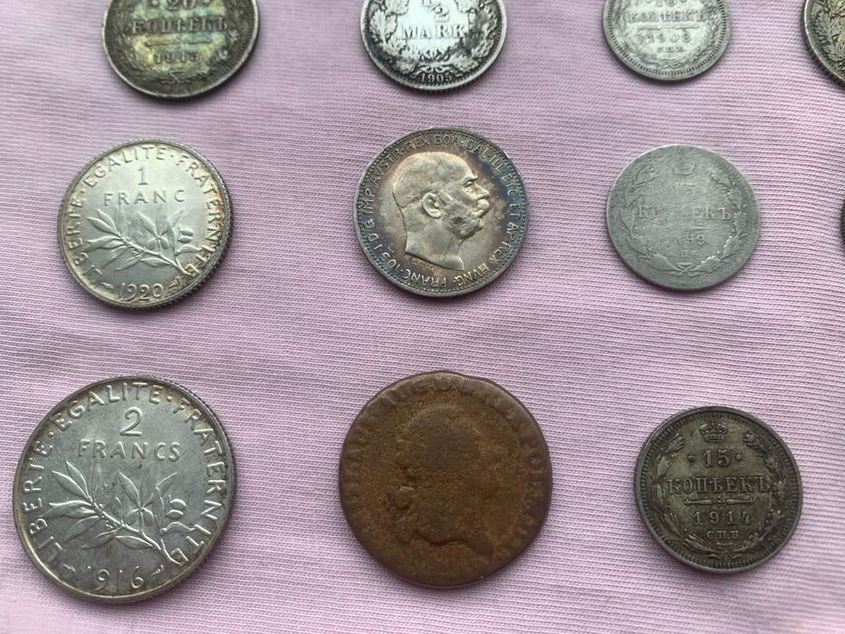 Monery 5 zł 1933 rok głowa kobiety 1/2 Mark 15 kopiejki  20 monet