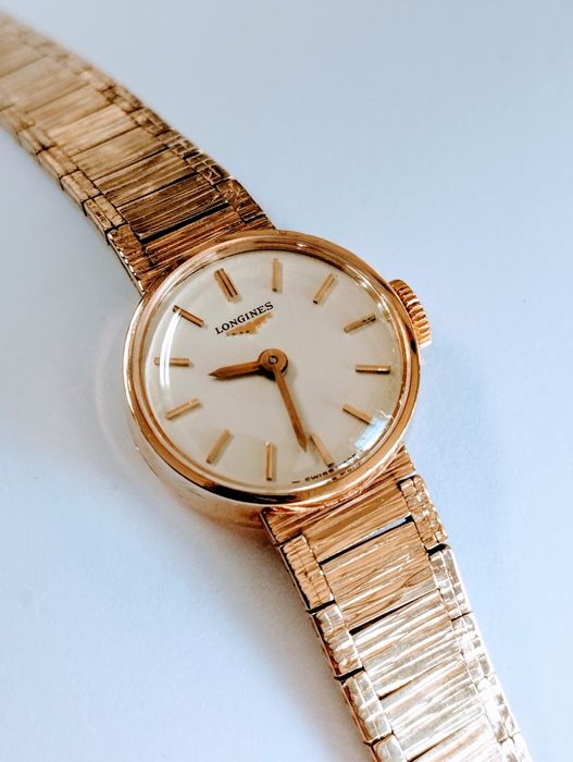Oryginalny złoty szwajcarski zegarek Longines