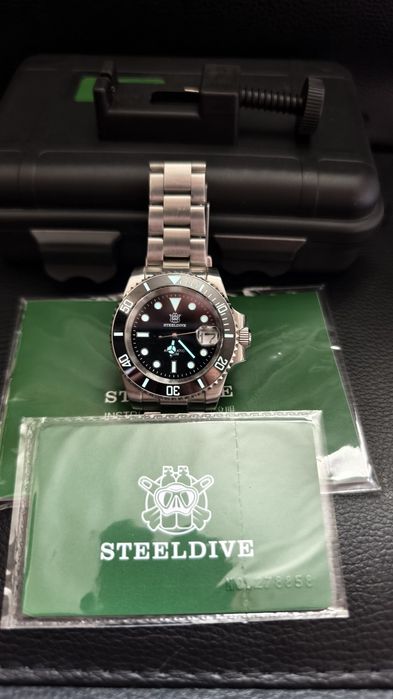Часы Steeldive 1953. Хомаж  Seiko Submariner механика NH35 japan 300м , сапфир